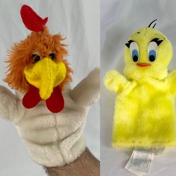 Set of 2 Looney Tunes hand puppets - 12" (1971) - Picture 1 of 9